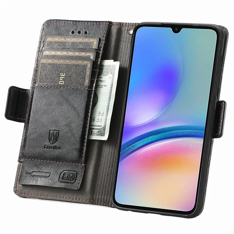 CASENEO 002 Serie für Samsung Galaxy A05s 4G Hülle RFID-Blocker PU-Leder Klapptasche - Schwarz
