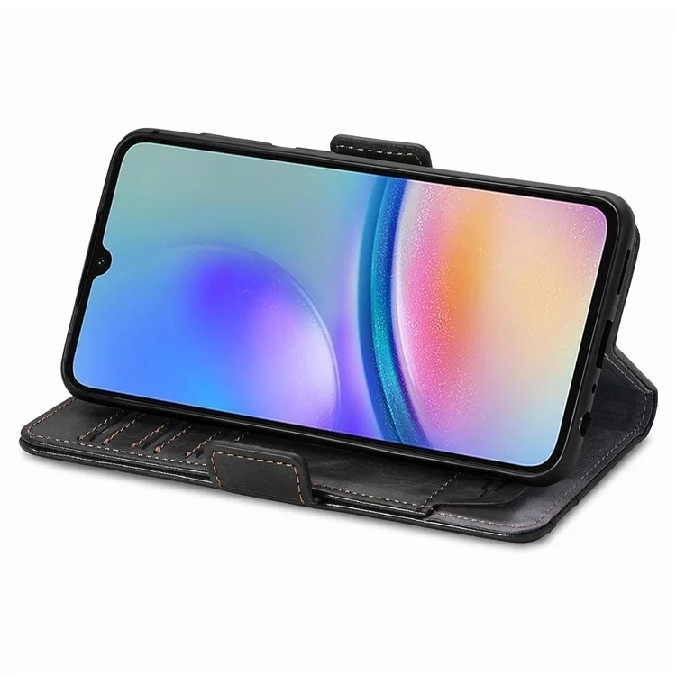 CASENEO 002 Serie für Samsung Galaxy A05s 4G Hülle RFID-Blocker PU-Leder Klapptasche - Schwarz
