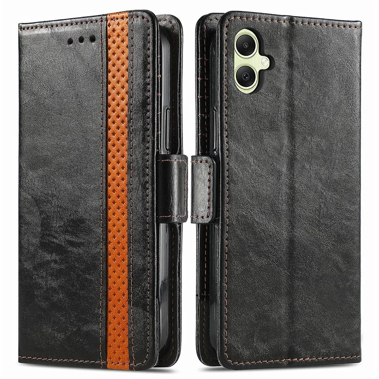 For Samsung Galaxy A05 4G Phone Cases CASENEO PU Leather Cover Stand with RFID Blocking Wallet - Black
