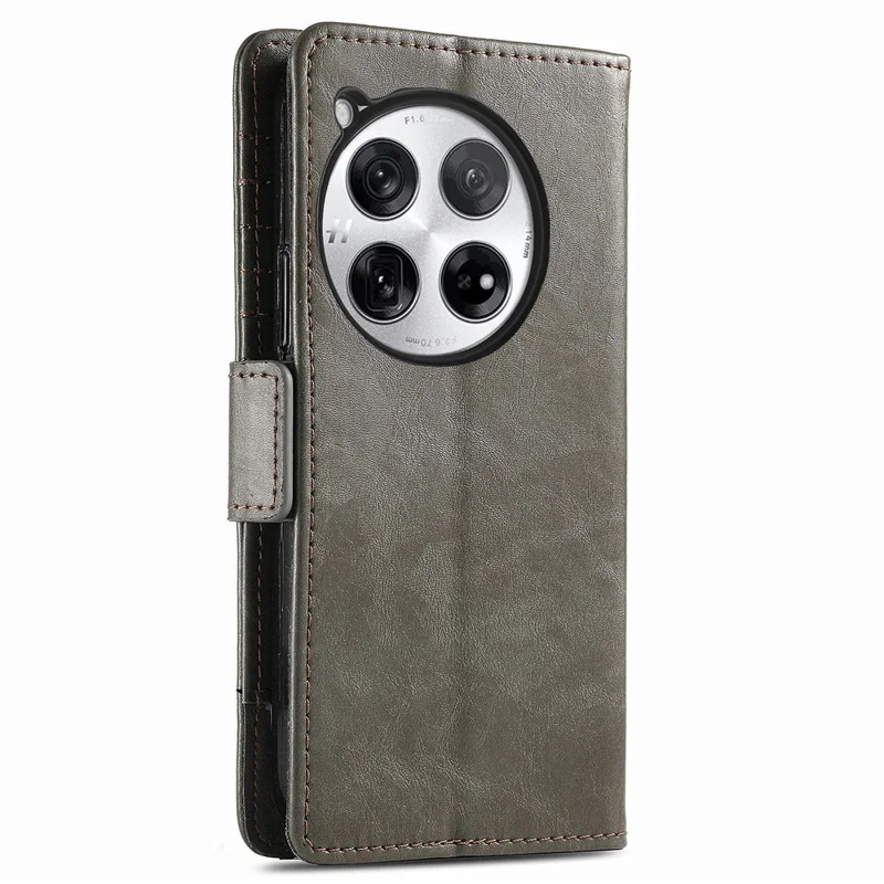CASENEO 002 Series Per OnePlus 12 5G Custodia Stand Flip PU Pelle Blocco RFID Custodia Telefono - Grigio