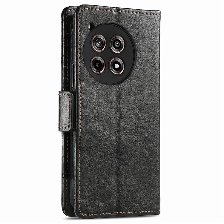For OnePlus 12R 5G / Ace 3 5G Phone Cases CASENEO PU Leather Cover Stand with RFID Blocking Wallet - Black