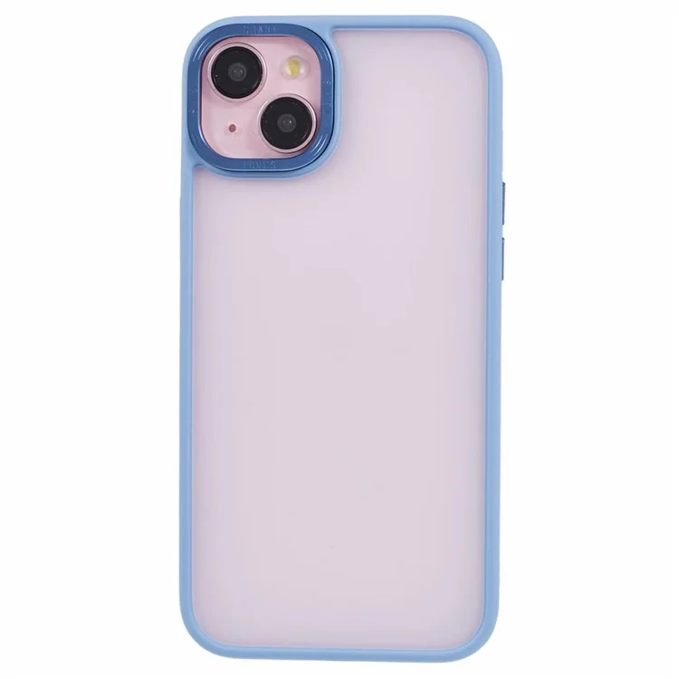 TGVI'S Vibrant Series For iPhone 14 Case Metal Camera Ring PC+TPU Anti-drop Phone Cover - Sky Blue