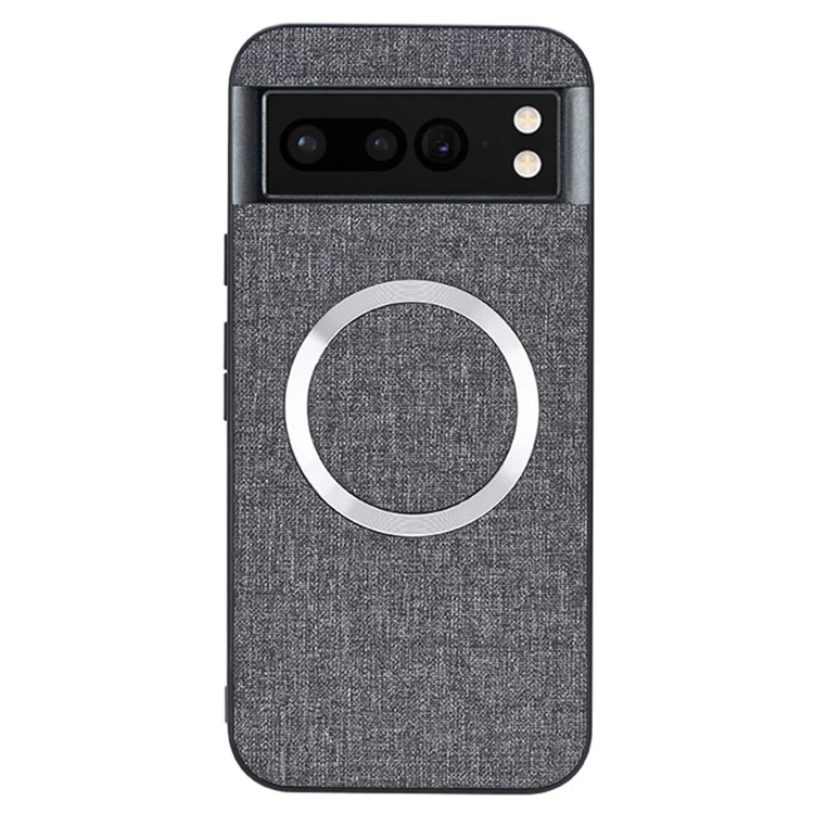 For Google Pixel 8 Pro Magnetic Case TPU+Cloth Dirt-Resistant Phone Cover - Grey