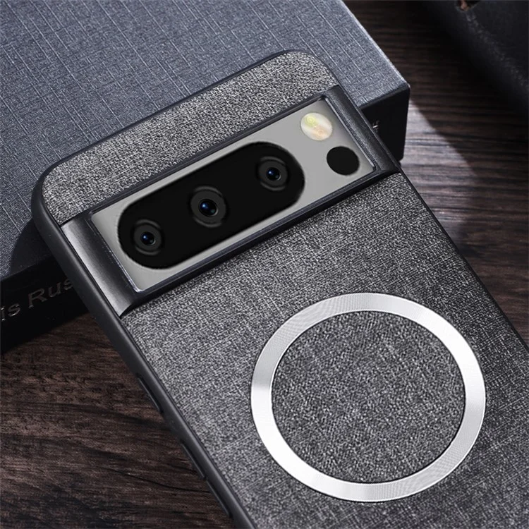 For Google Pixel 8 Pro Magnetic Case TPU+Cloth Dirt-Resistant Phone Cover - Grey