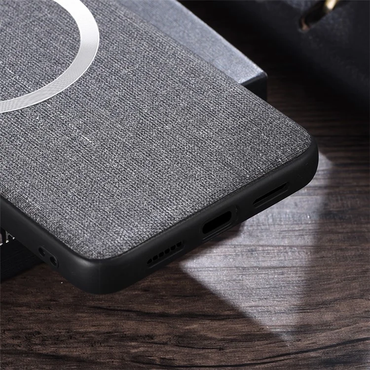 For Google Pixel 8 Pro Magnetic Case TPU+Cloth Dirt-Resistant Phone Cover - Grey