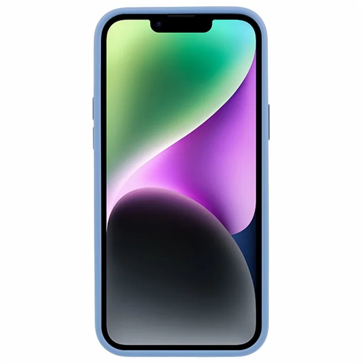 TGVI'S Vibrant Series For iPhone 14 Plus Phone Case Bump Proof PC+TPU Metal Camera Ring Shell - Sky Blue