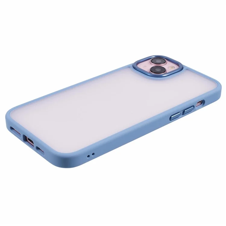 TGVI'S Vibrant Series For iPhone 14 Plus Phone Case Bump Proof PC+TPU Metal Camera Ring Shell - Sky Blue