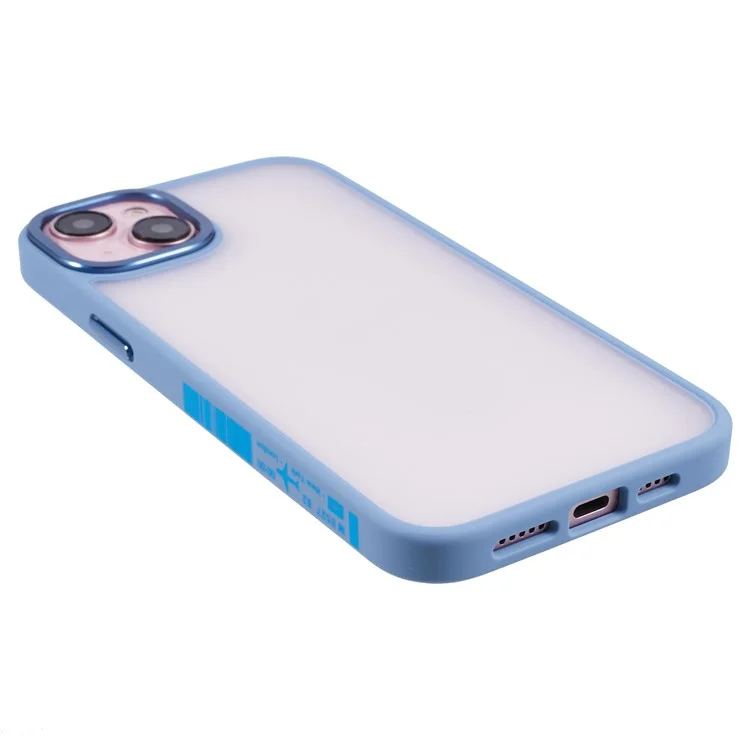 TGVI'S Vibrant Series For iPhone 14 Plus Phone Case Bump Proof PC+TPU Metal Camera Ring Shell - Sky Blue