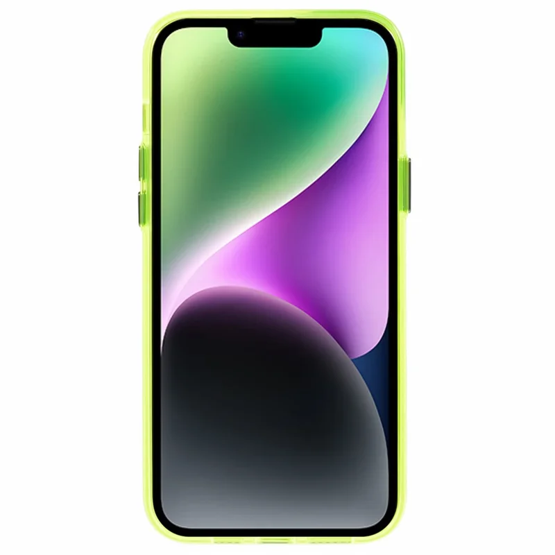 TGVI'S Grace Series For iPhone 14 Plus Cell Phone Case TPU Colorful Design Back Cover - Fluorescent Green