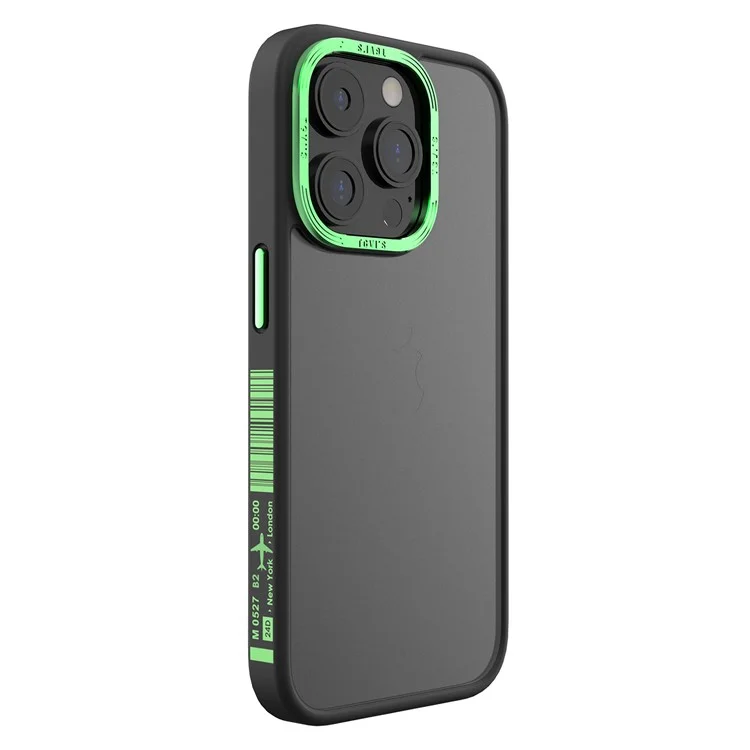 TGVI'S Vibrant Series For iPhone 14 Pro Max Case Metal Camera Ring PC+TPU Phone Cover - Black