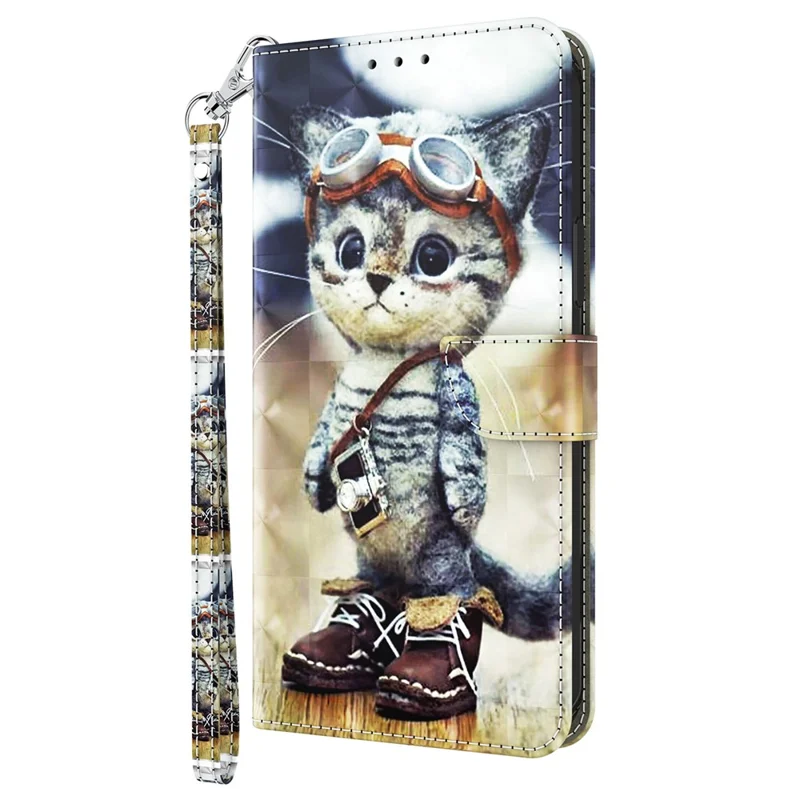 For Google Pixel 9 Pro XL Cell Phone Shell Pattern Printing Leather Cover Phone Stand - Standing Cat