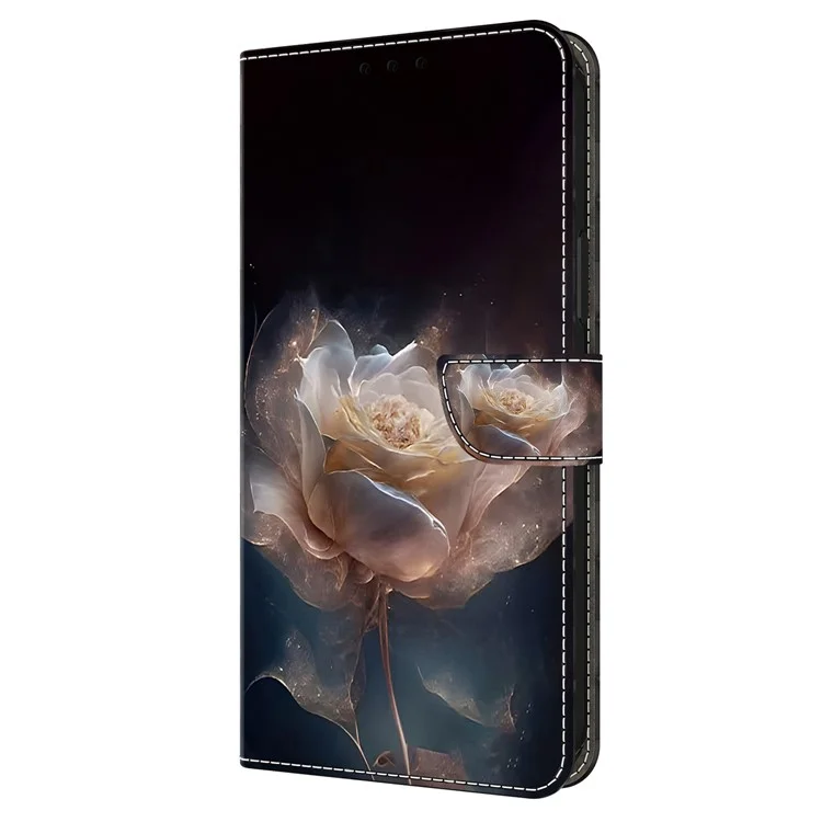 For Samsung Galaxy A55 5G Leather Case Wallet Stand Phone Cover Pattern Printed - Peony