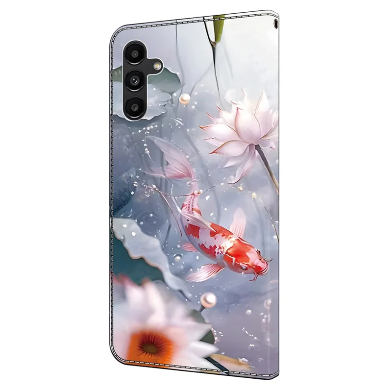 For Samsung Galaxy A55 5G Leather Case Wallet Stand Phone Cover Pattern Printed - Koi Carp