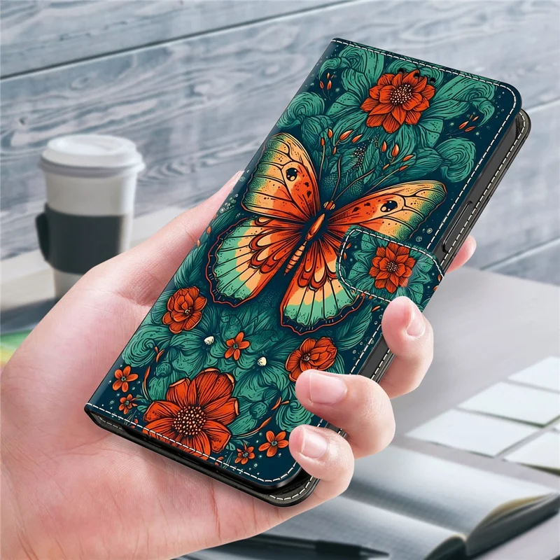 For Samsung Galaxy S24 Ultra Case Pattern PU Leather Full Protection Wallet Phone Cover - Butterfly