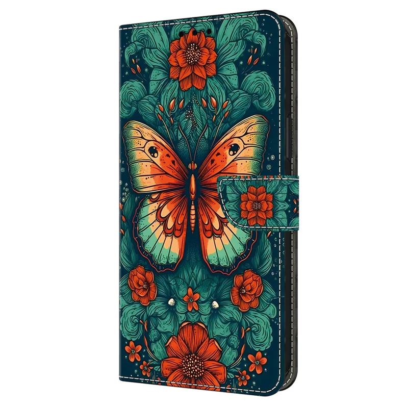 For Samsung Galaxy S24 Ultra Case Pattern PU Leather Full Protection Wallet Phone Cover - Butterfly