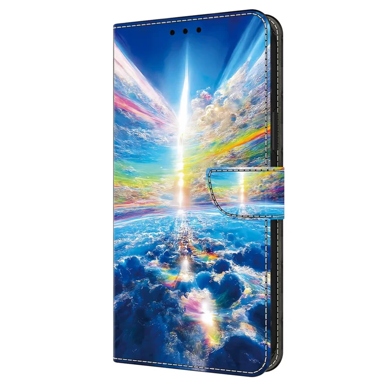 For Samsung Galaxy S24 Ultra Case Pattern PU Leather Full Protection Wallet Phone Cover - Colorful Sky