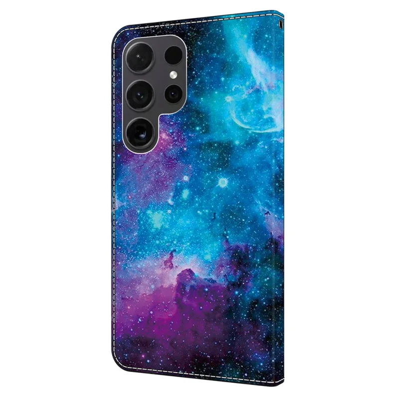 For Samsung Galaxy S24 Ultra Case Pattern PU Leather Full Protection Wallet Phone Cover - Starry Sky