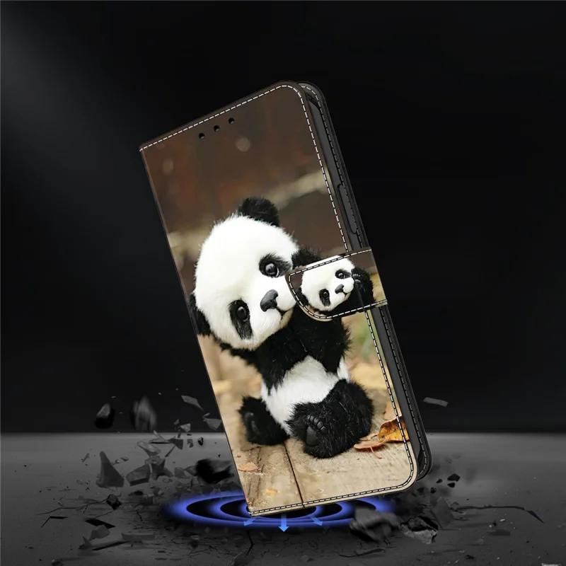 For Samsung Galaxy S24 Ultra Case Pattern PU Leather Full Protection Wallet Phone Cover - Panda