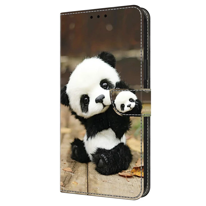 For Samsung Galaxy S24 Ultra Case Pattern PU Leather Full Protection Wallet Phone Cover - Panda