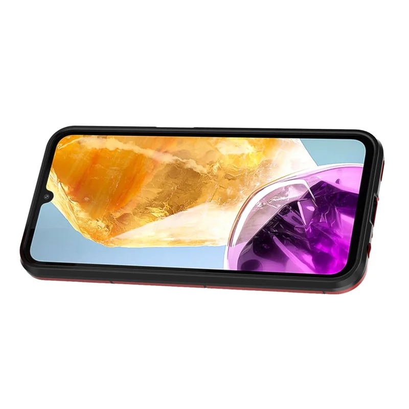 Voor Samsung Galaxy M15 5G hoesje met ringstandaard PC+TPU schokbestendige beschermmontage - Rood