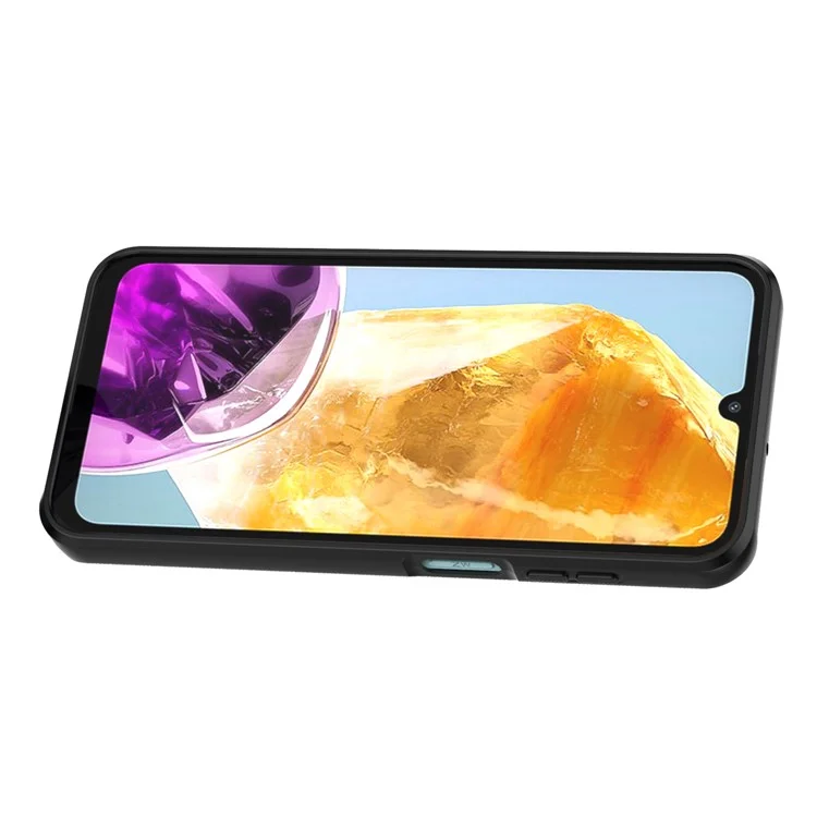 Pour Samsung Galaxy M15 5G Étui avec Coulissant Couvercle de l'appareil photo Anneau Support Béquille PC+TPU Protecteur de téléphone - Bleu