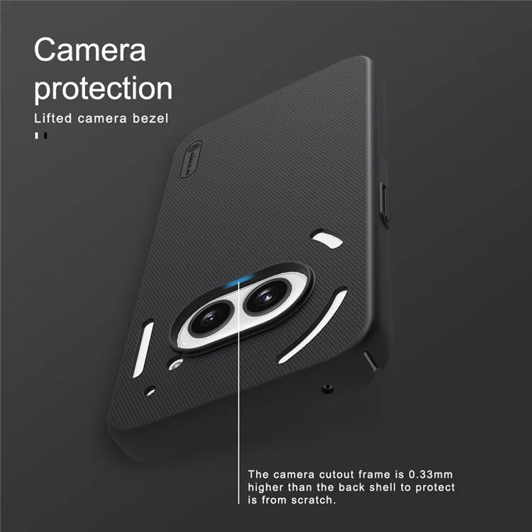 NILLKIN Frosted Shield Phone Case for Nothing Phone (2a) Plus / Phone (2a) Hard PC Back Cover - Black
