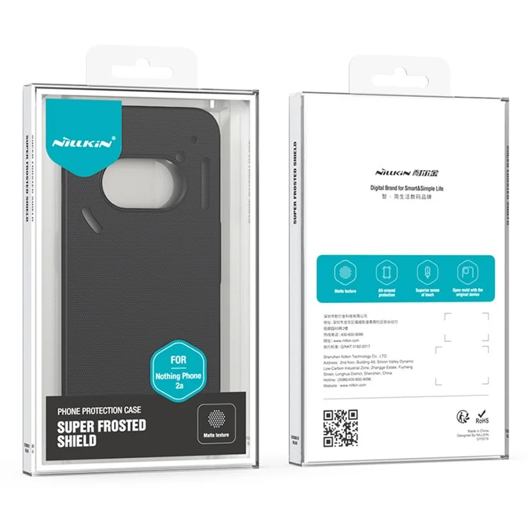 NILLKIN Frosted Shield Phone Case for Nothing Phone (2a) Plus / Phone (2a) Hard PC Back Cover - Black