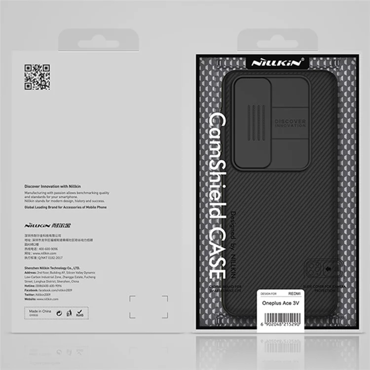 NILLKIN CamShield for OnePlus Ace 3V 5G Case Bump Proof PC Phone Cover with Slide Camera Lid - Black