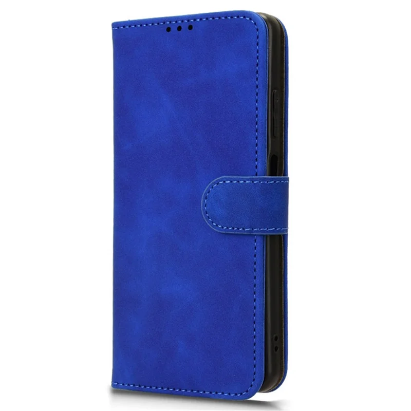 For Realme 12 5G Leather Wallet Case Skin-Touch Folding Stand Phone Cover - Blue