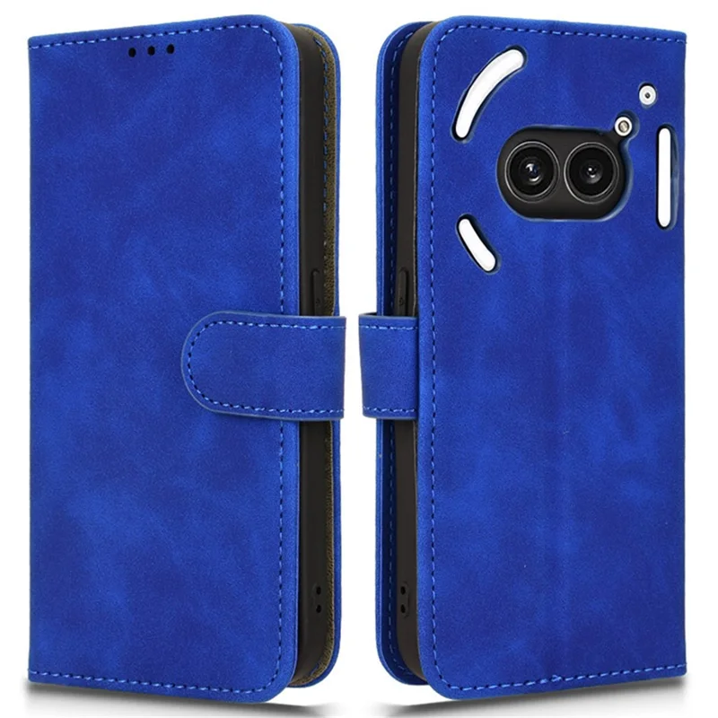 For Nothing Phone (2a) Plus / Phone (2a) Wallet Case Skin-Touch Folding Stand Leather Phone Cover - Blue