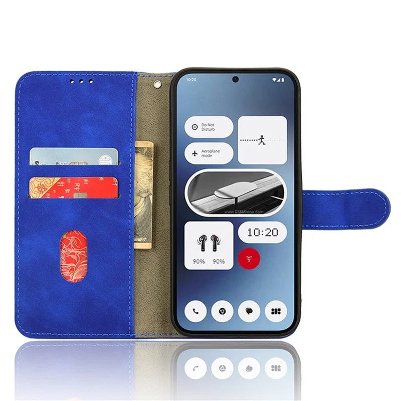 For Nothing Phone (2a) Plus / Phone (2a) Wallet Case Skin-Touch Folding Stand Leather Phone Cover - Blue