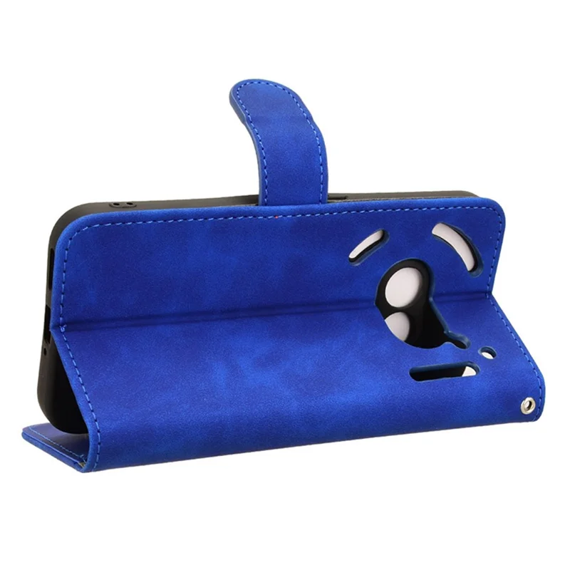 For Nothing Phone (2a) Plus / Phone (2a) Wallet Case Skin-Touch Folding Stand Leather Phone Cover - Blue