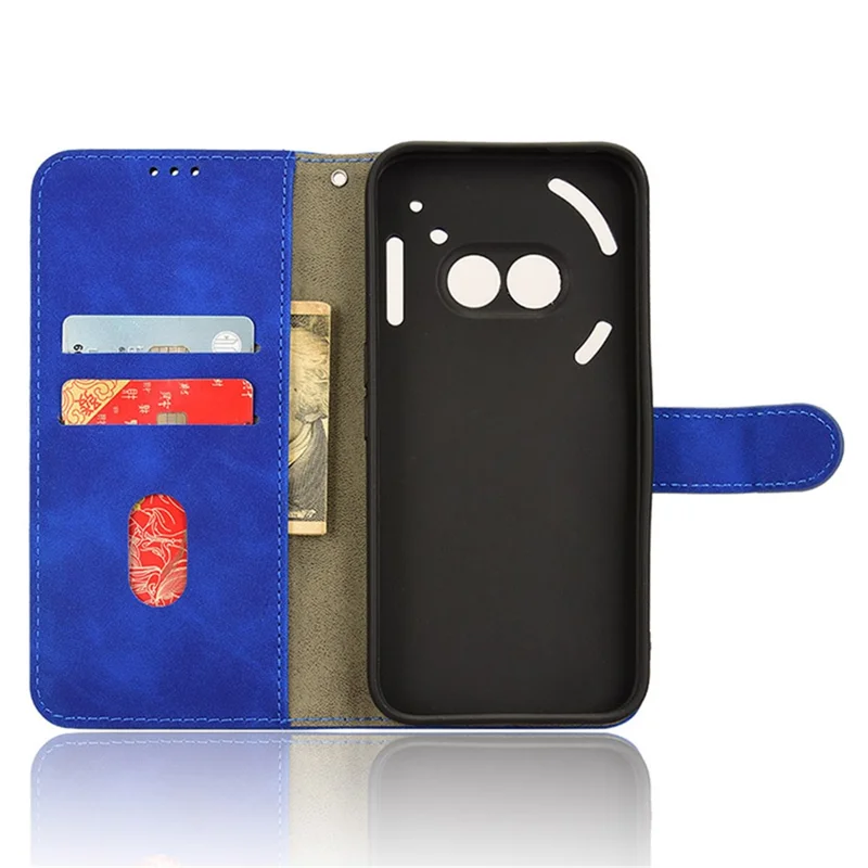 For Nothing Phone (2a) Plus / Phone (2a) Wallet Case Skin-Touch Folding Stand Leather Phone Cover - Blue