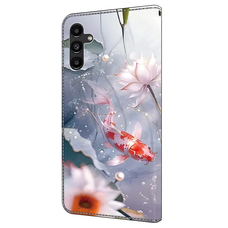 Для Samsung Galaxy A25 5G (Global) (161.0 x 76.5 x 8.3 мм) Чехол-книжка со стойкой из искусственной кожи для сотового телефона - карп
