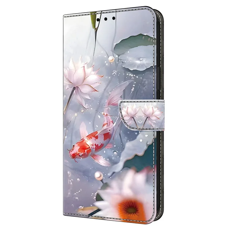 Для Samsung Galaxy A25 5G (Global) (161.0 x 76.5 x 8.3 мм) Чехол-книжка со стойкой из искусственной кожи для сотового телефона - карп