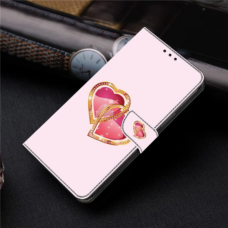 For Samsung Galaxy A23 5G (Global Version) / A23 4G Case Pattern Printing Leather Wallet Phone Cover - Love Heart
