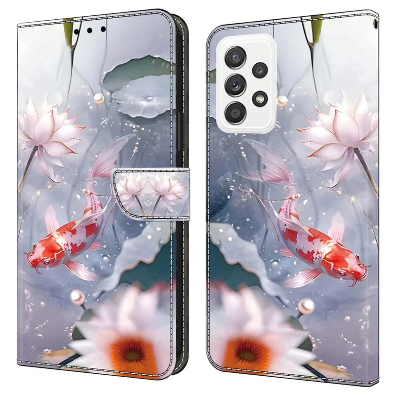 Pour Samsung Galaxy A23 5G (Version mondiale) / A23 4G Étui Impression de motif en cuir Portefeuille Housse de téléphone - Carpe koï