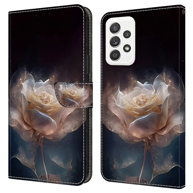 Für Samsung Galaxy A23 5G (Globale Version) / A23 4G Hülle Muster Bedrucken Leder Brieftaschen Handyhülle - Pfingstrose