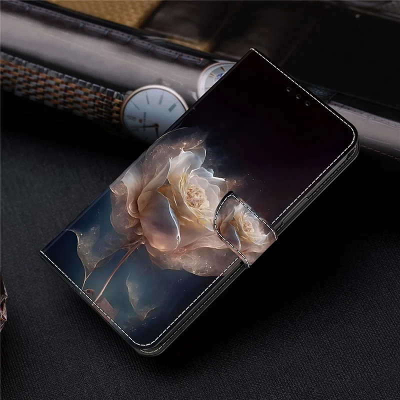 Für Samsung Galaxy A23 5G (Globale Version) / A23 4G Hülle Muster Bedrucken Leder Brieftaschen Handyhülle - Pfingstrose