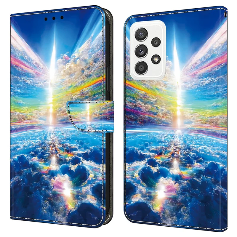 For Samsung Galaxy A23 5G (Global Version) / A23 4G Case Pattern Printing Leather Wallet Phone Cover - Colorful Sky