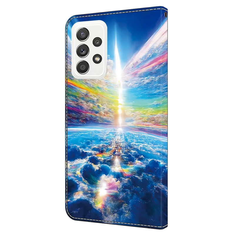 For Samsung Galaxy A23 5G (Global Version) / A23 4G Case Pattern Printing Leather Wallet Phone Cover - Colorful Sky