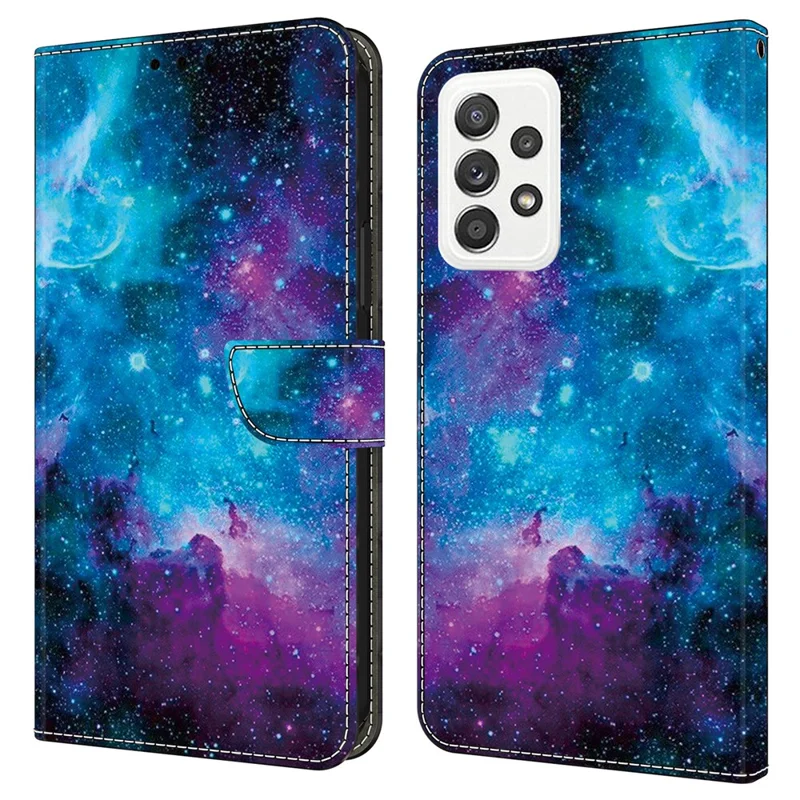 For Samsung Galaxy A23 5G (Global Version) / A23 4G Case Pattern Printing Leather Wallet Phone Cover - Starry Sky