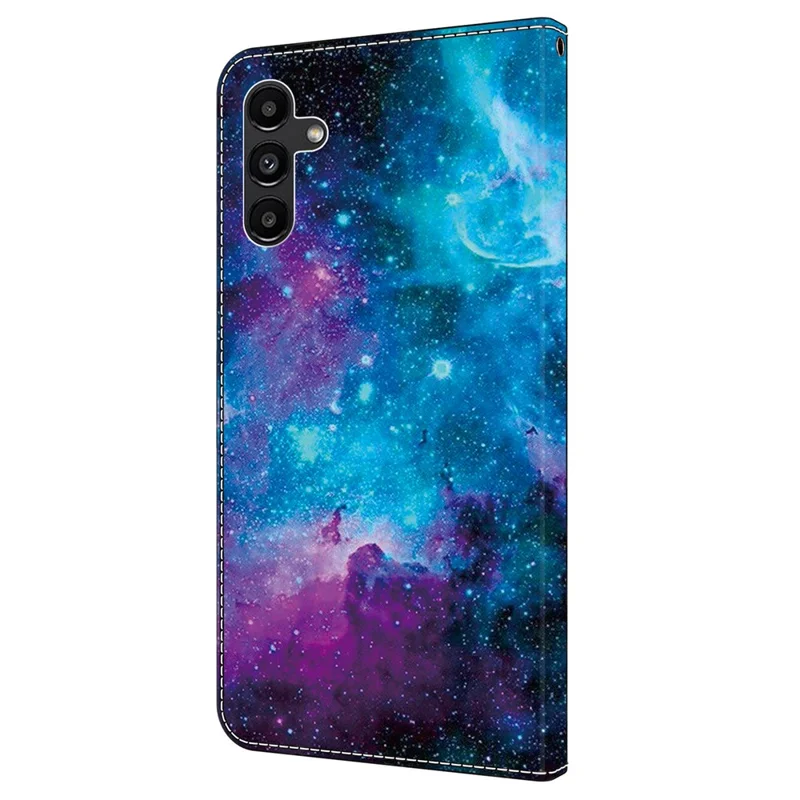 For Samsung Galaxy A15 4G / 5G Wallet Case PU Leather Pattern Printed Phone Cover - Starry Sky