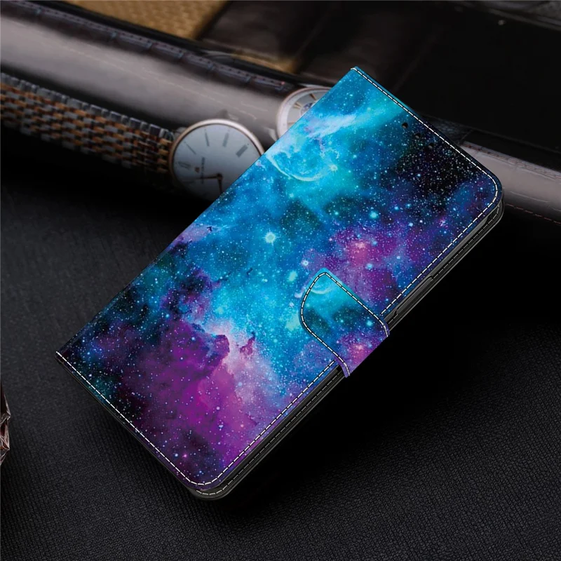 For Samsung Galaxy A15 4G / 5G Wallet Case PU Leather Pattern Printed Phone Cover - Starry Sky