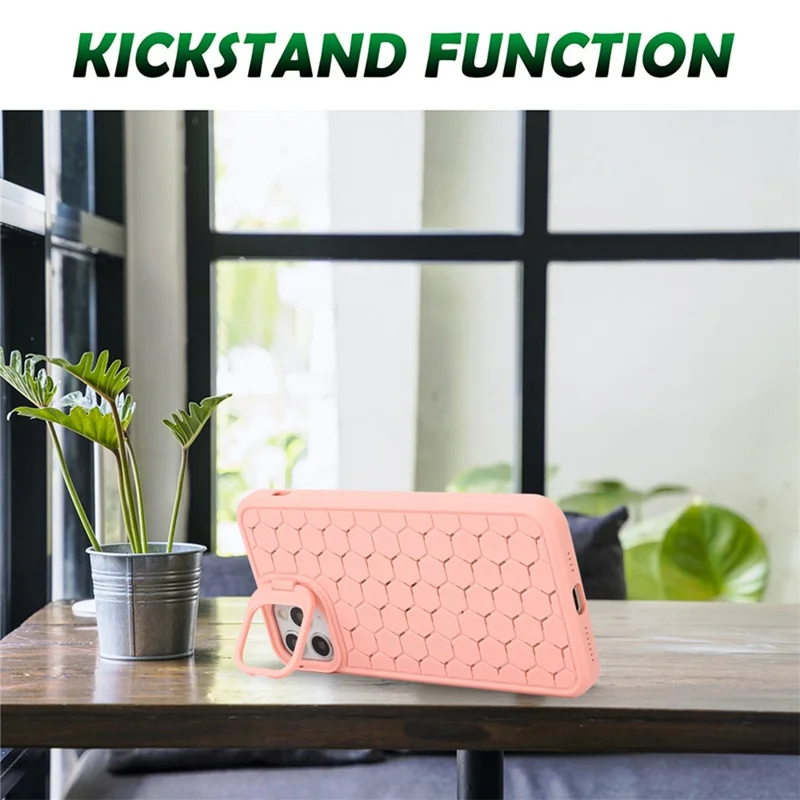 For iPhone 11 Pro Kickstand Case Heat Dissipation TPU Phone Cover Compatible with MagSafe - Pink