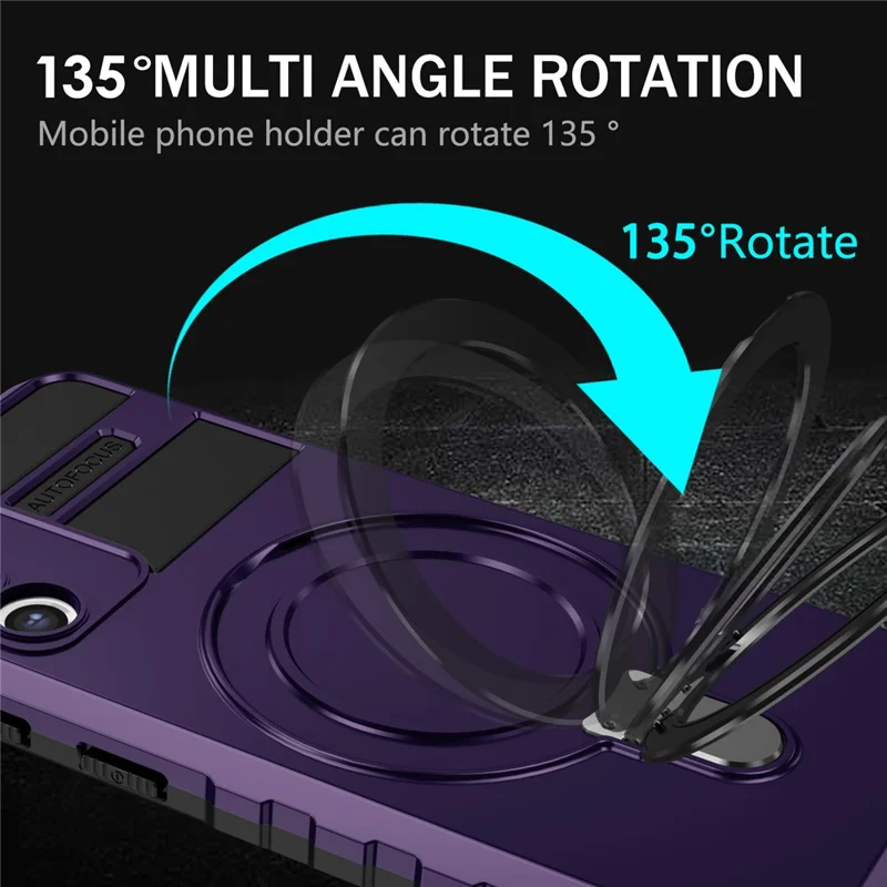 For Samsung Galaxy S21+ 5G Shockproof Case Kickstand PC+TPU Phone Cover Magnetic Case - Purple