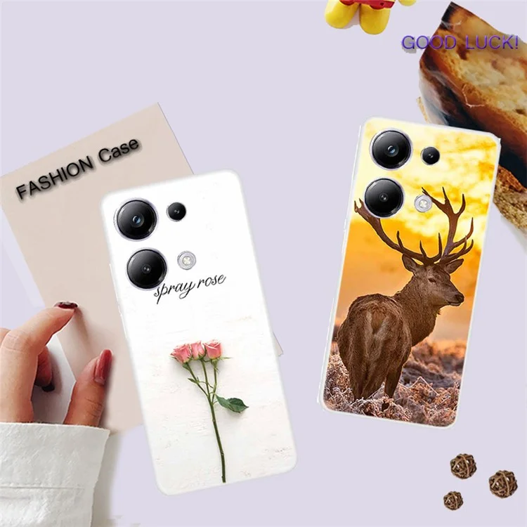 Для Xiaomi Redmi Note 13 Pro 4G / Poco M6 Pro 4G Чехол TPU с печатным рисунком - Листья
