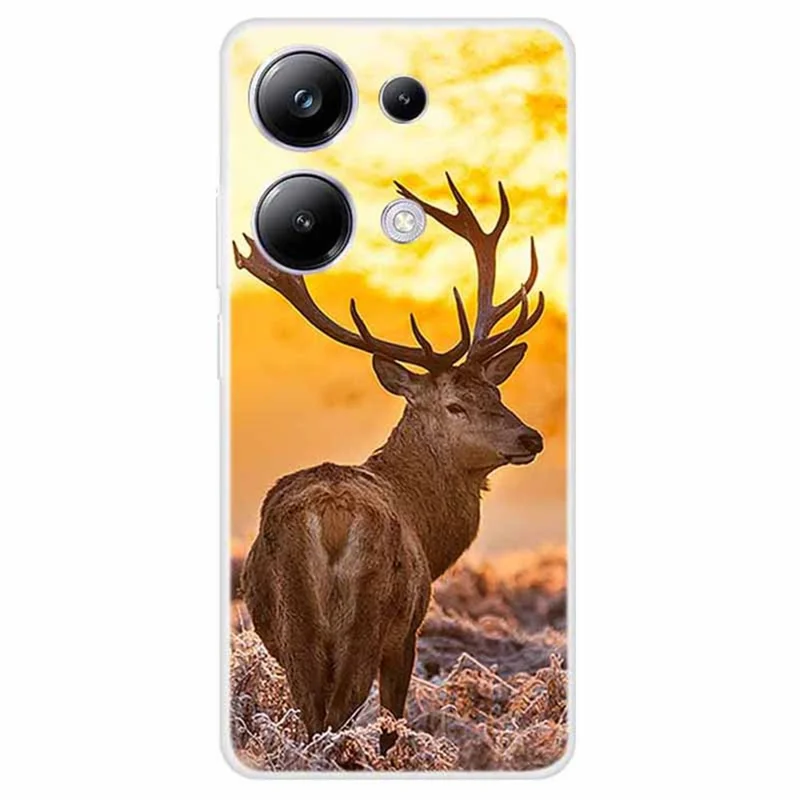 For Xiaomi Redmi Note 13 Pro 4G / Poco M6 Pro 4G TPU Case Pattern Printing Phone Cover - Elk