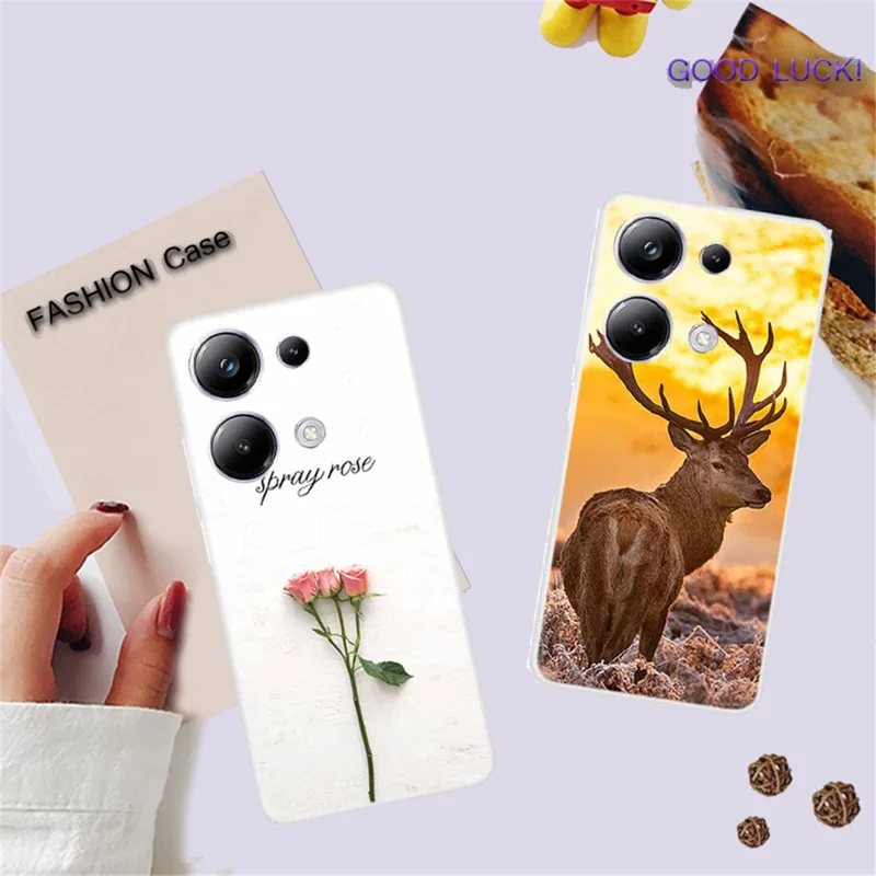 For Xiaomi Redmi Note 13 Pro 4G / Poco M6 Pro 4G TPU Case Pattern Printing Phone Cover - Elk