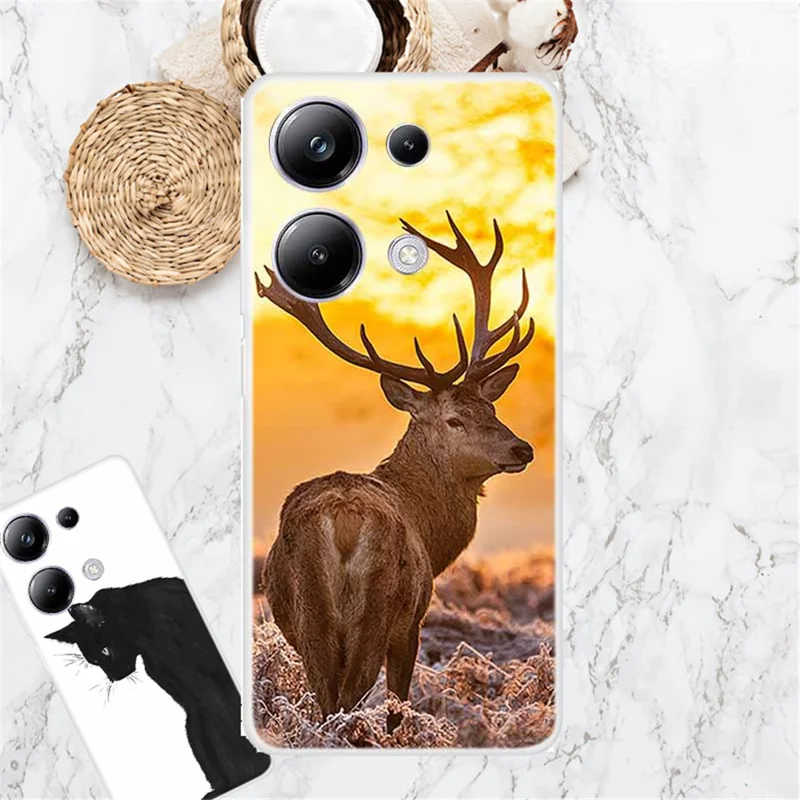 For Xiaomi Redmi Note 13 Pro 4G / Poco M6 Pro 4G TPU Case Pattern Printing Phone Cover - Elk